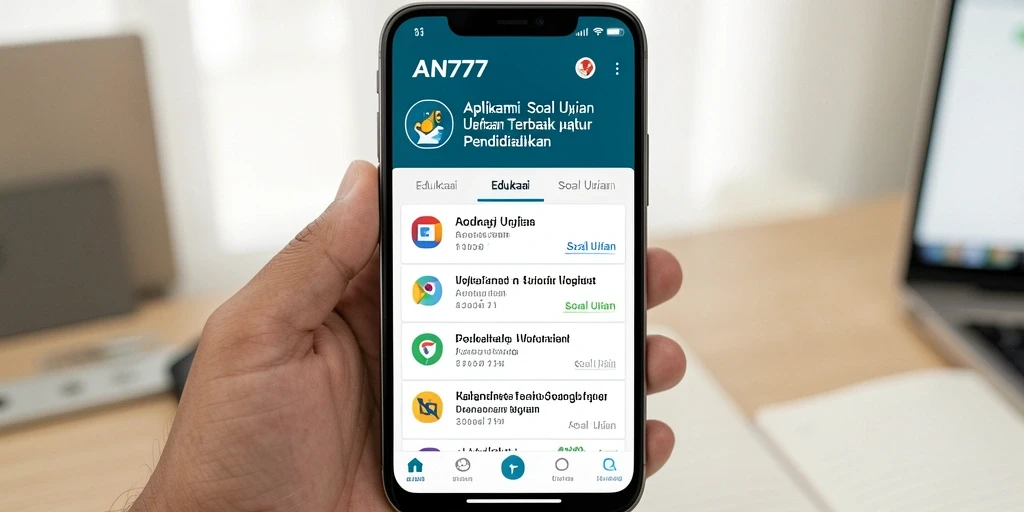 Antarmuka aplikasi AN777 yang user-friendly untuk Soal Ujian.