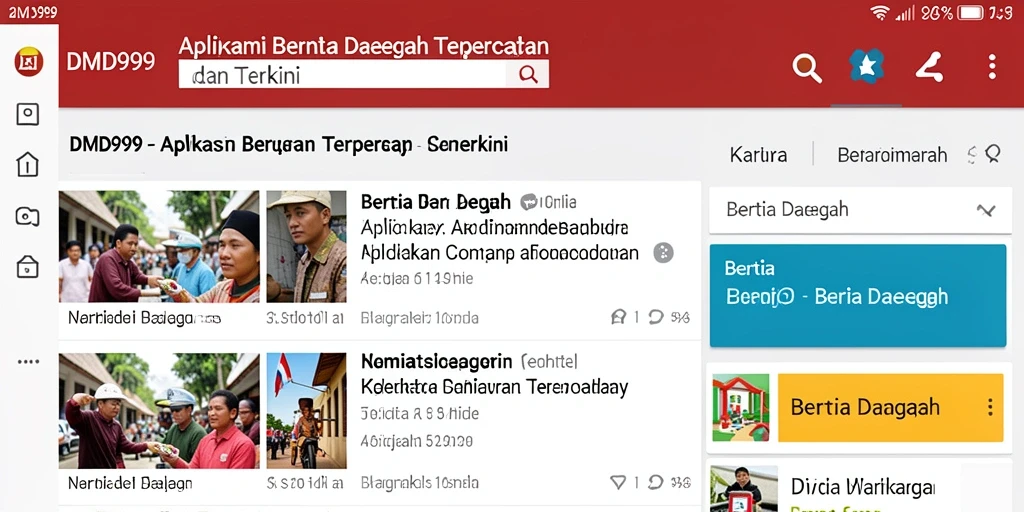 Tampilan antarmuka aplikasi DMD999 yang informatif dan mudah digunakan.