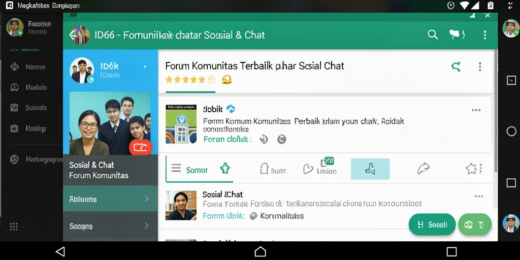 Antarmuka aplikasi ID66 yang menampilkan forum komunitas.