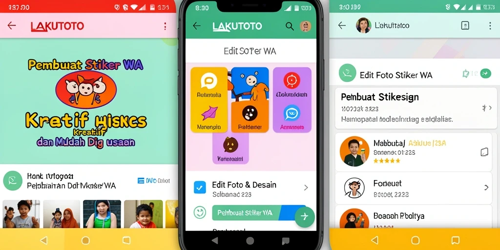 Antarmuka kreatif LAKUTOTO untuk Pembuat Stiker WA