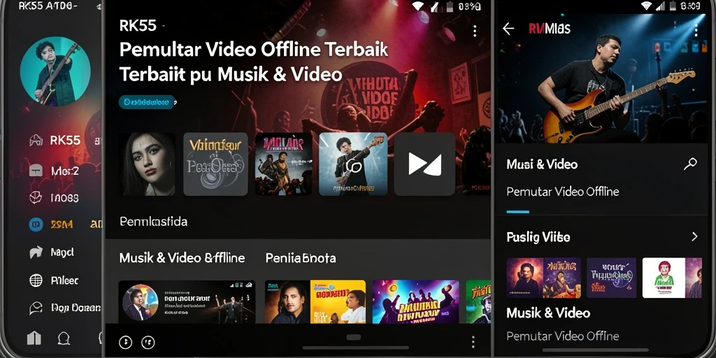 Antarmuka RK55 yang sederhana dan intuitif untuk pemutar video offline.
