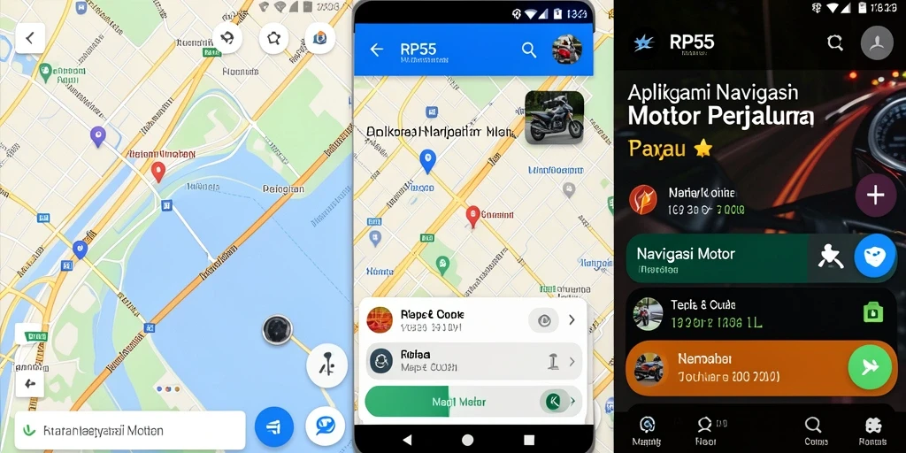Tampilan antarmuka RP55 yang modern dan user-friendly untuk navigasi motor.