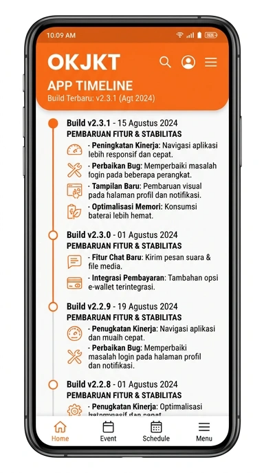 Riwayat versi aplikasi okjkt untuk pengguna Android